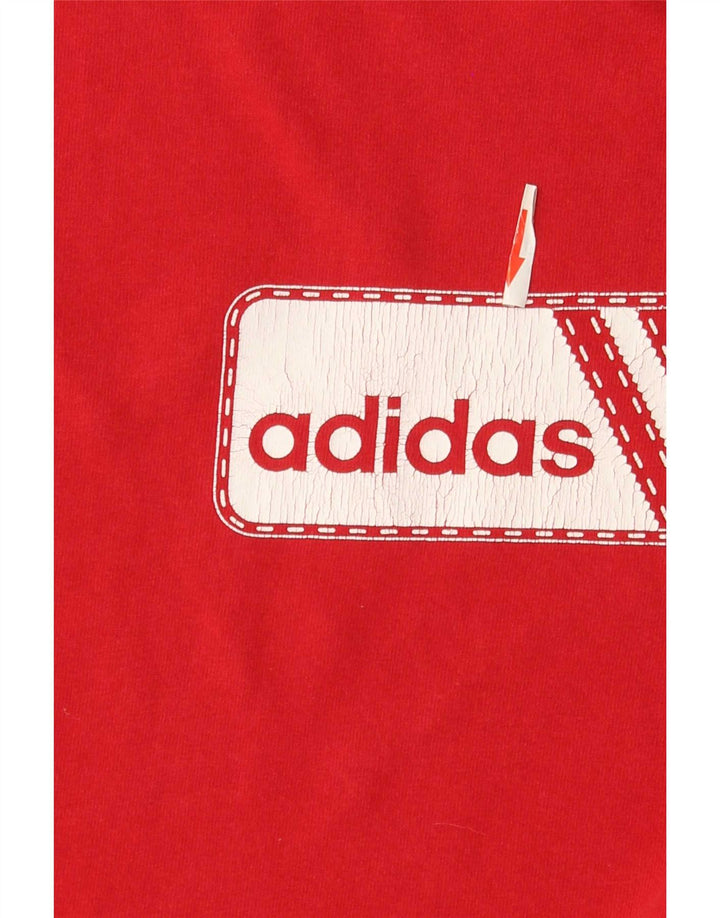Мужская футболка Adidas с рисунком из хлопка среднего красного цвета