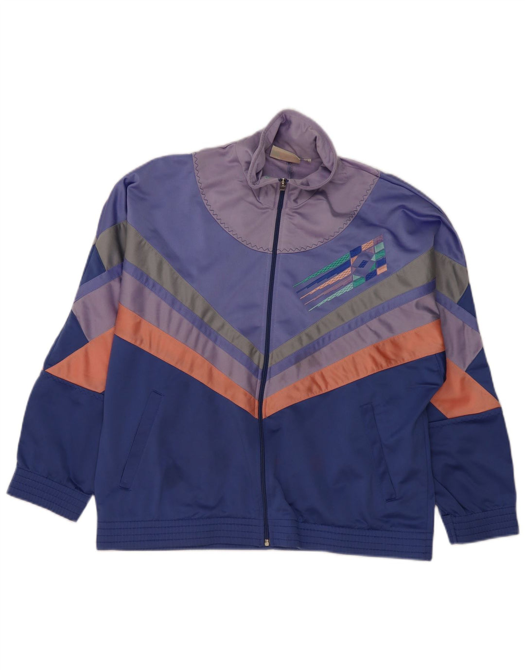 LOTTO Mens Tracksuit Top Jacket Medium Blue Colourblock Polyester Vintage Lotto and Second-Hand Lotto from Messina Hembry 