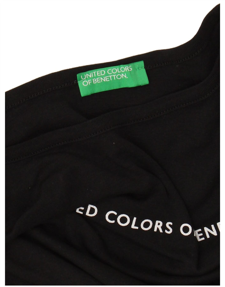 Женский топ с рисунком BENETTON, рукав 3/4, UK 8, маленький, черный