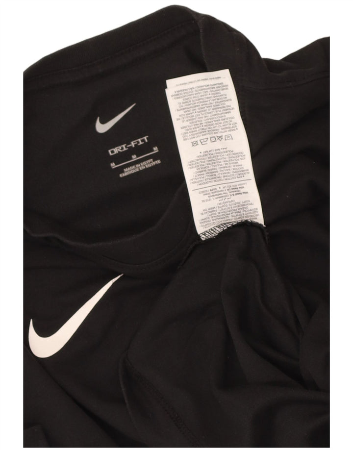 Мужская футболка Nike Dri Fit из хлопка среднего размера, черная