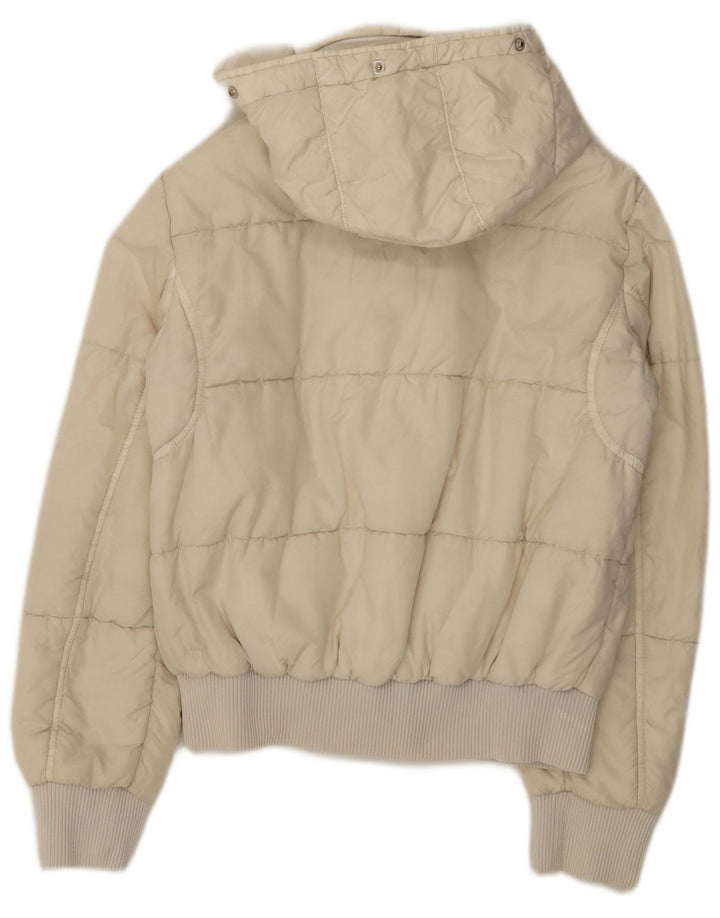 Gas Женская утепленная куртка с капюшоном IT 44 Medium Off White Полиамид