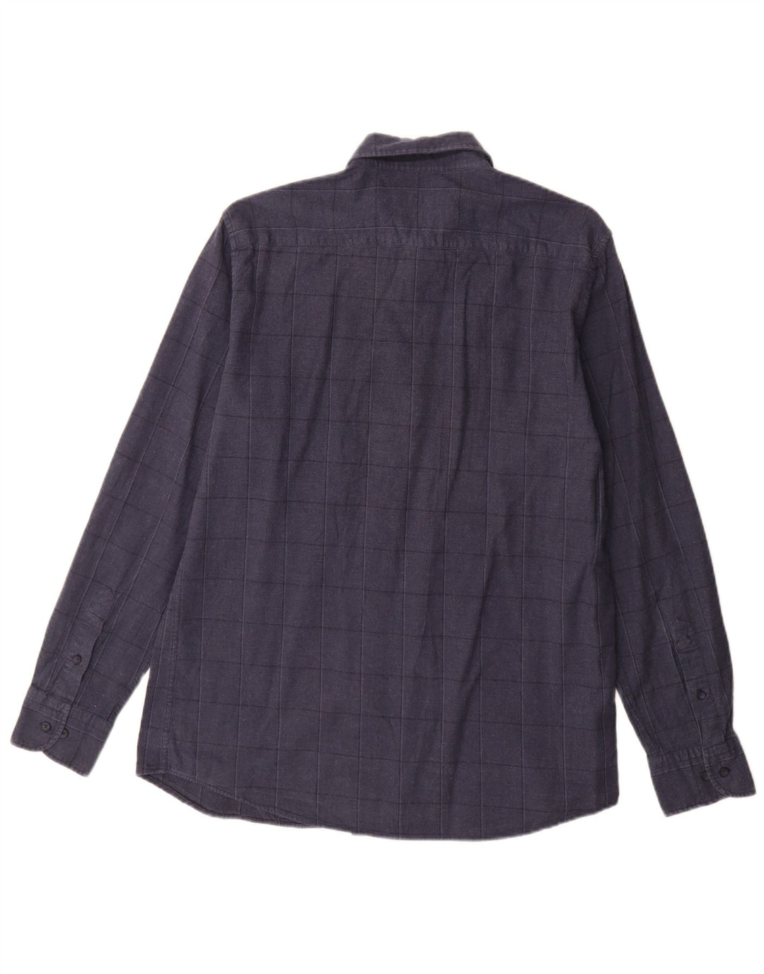 Мужская рубашка Massimo Dutti, большая темно-синяя клетка, хлопок