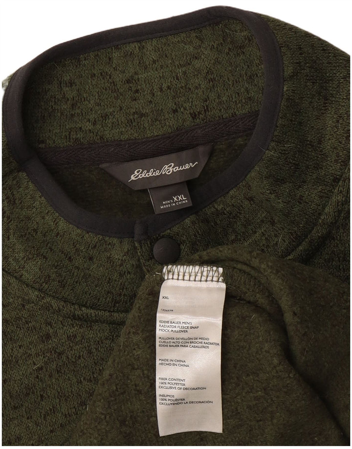 Мужской свитер Eddie Bauer с воротником на пуговицах, 2XL, зеленый полиэстер с крапинками
