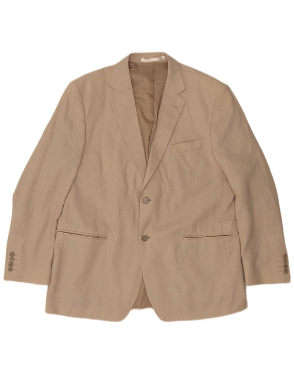 Мужской пиджак на двух пуговицах Marks & Spencer UK 44 XL, бежевый лен