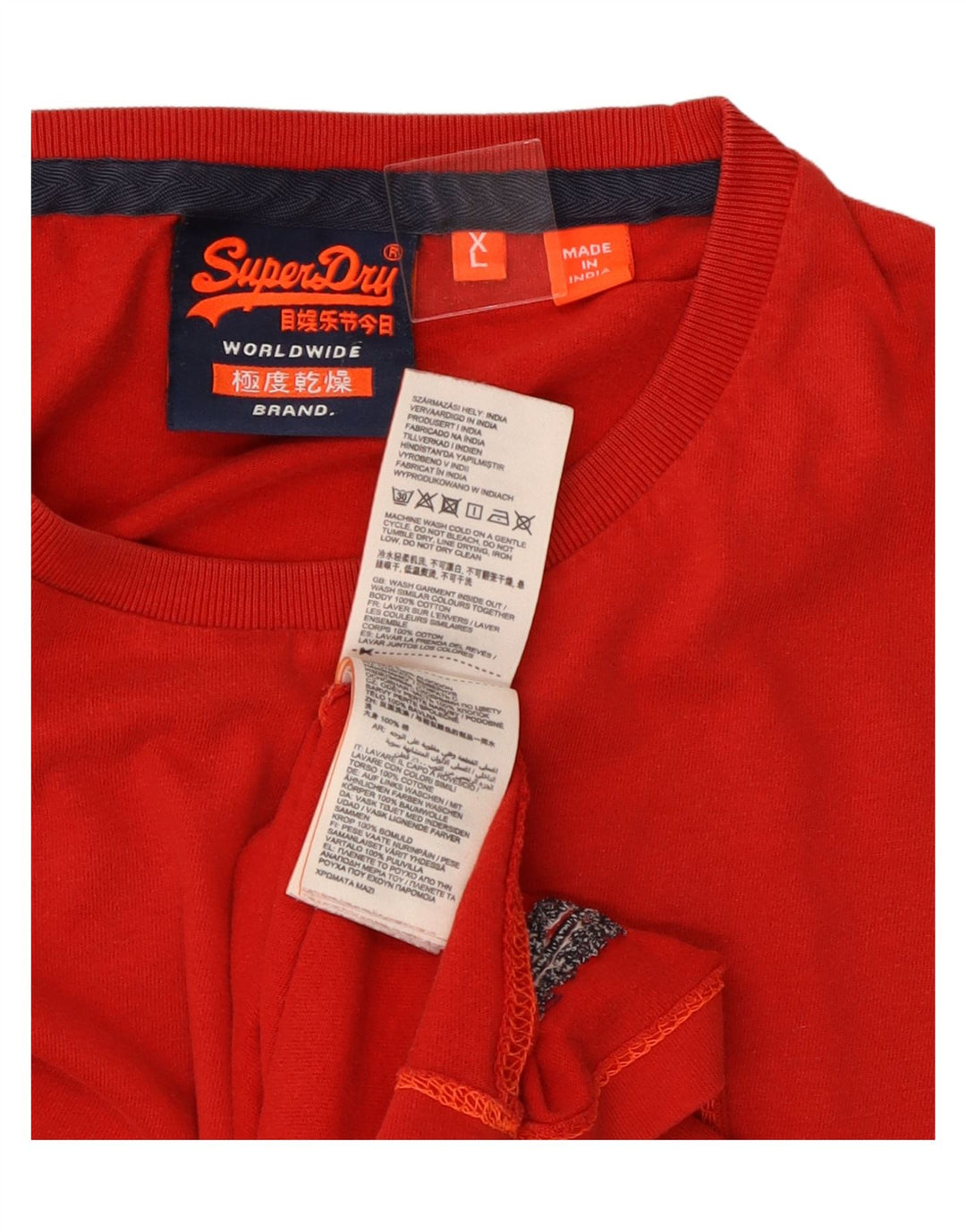 SUPERDRY Мужская футболка Top XL Красный Хлопок