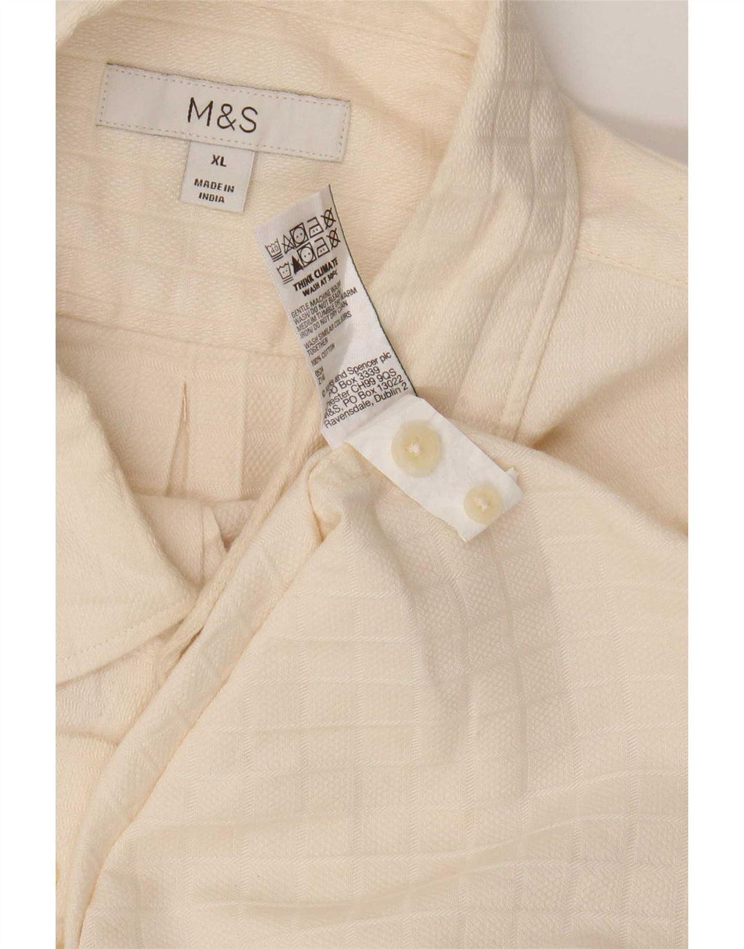 Мужская рубашка Marks & Spencer XL бежевая, хлопок