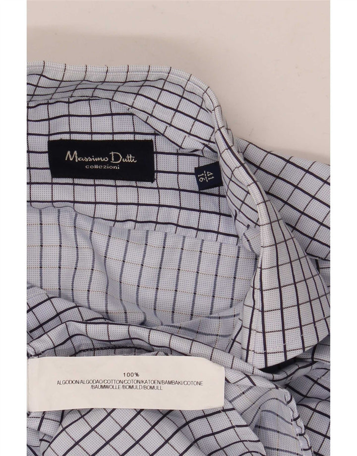 Мужская деловая рубашка Massimo Dutti, размер 41, 16, большая синяя клетка, хлопок