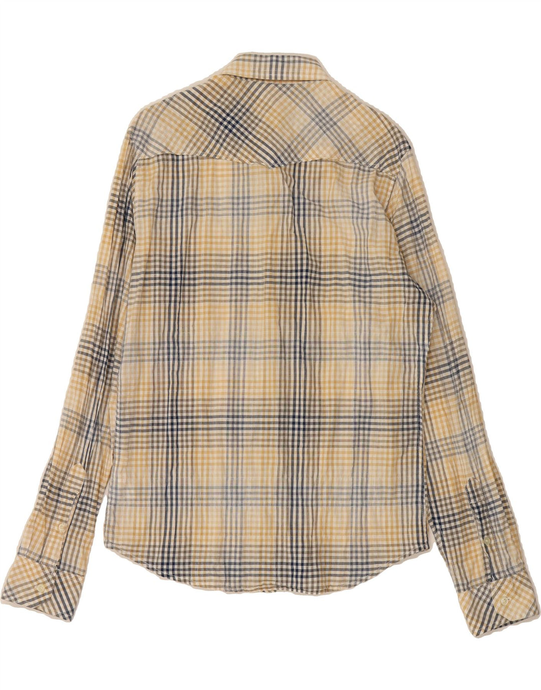 CALVIN KLEIN JEANS Mens Shirt Large Beige Check Cotton Vintage Calvin Klein Jeans and Second-Hand Calvin Klein Jeans from Messina Hembry 