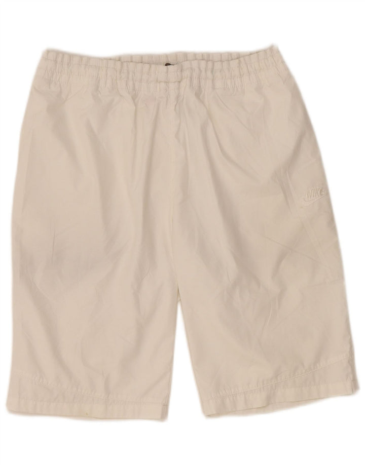 Мужские спортивные шорты NIKE среднего размера из полиэстера белого цвета