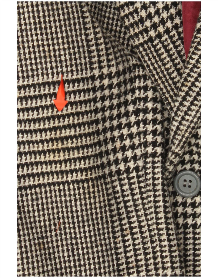 ВИНТАЖНЫЙ мужской пиджак на 2 пуговицах IT 52 XL, черный, шерсть с узором «гусиные лапки»