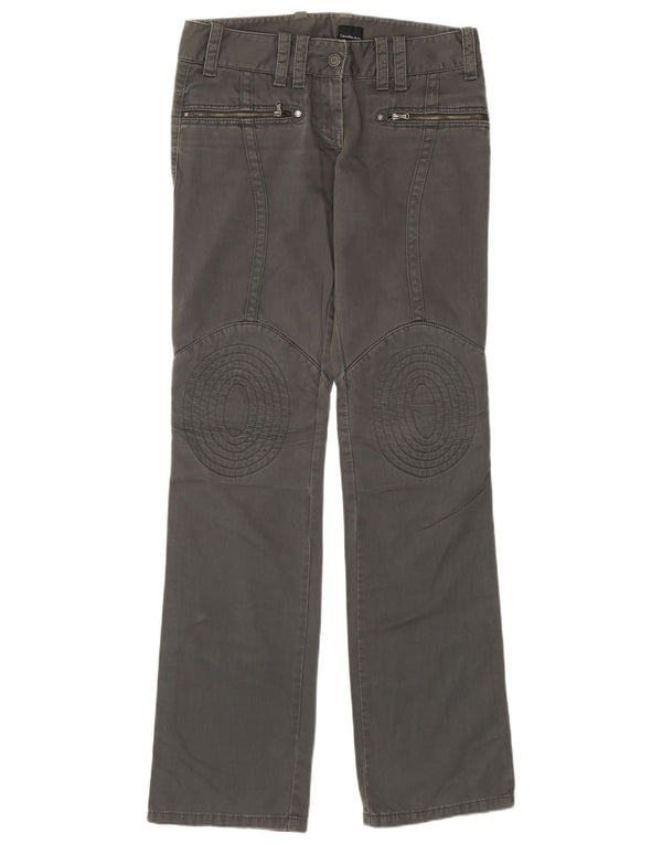 CALVIN KLEIN Женские прямые повседневные брюки W27 L34 Серые хлопковые