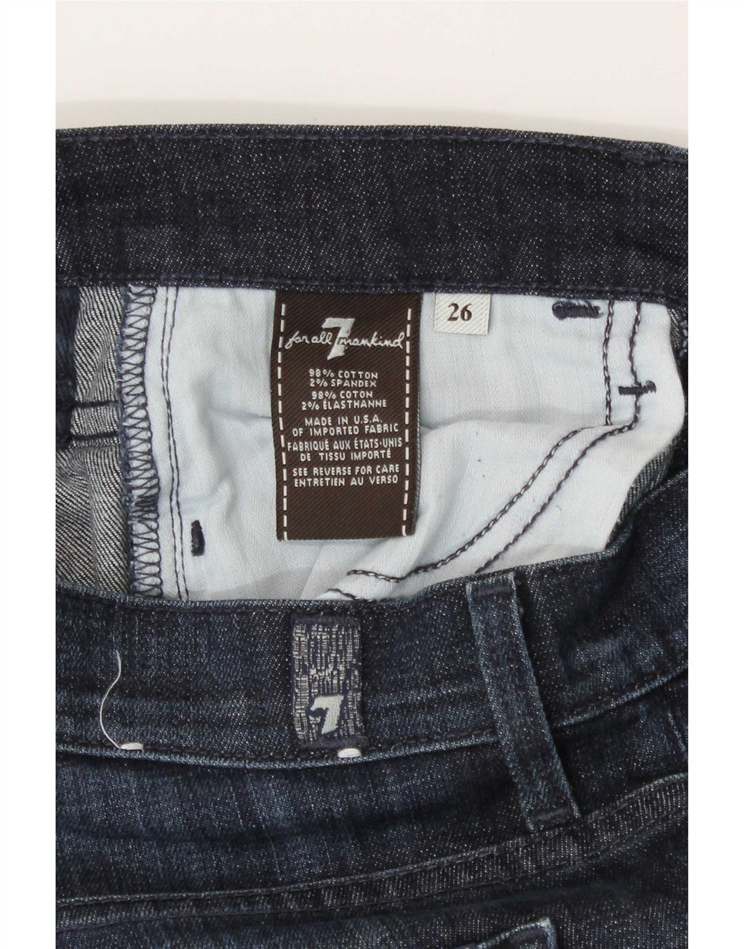 Женские джинсы Bootcut со средней посадкой 7 For All Mankind W26 L30 Темно-синие