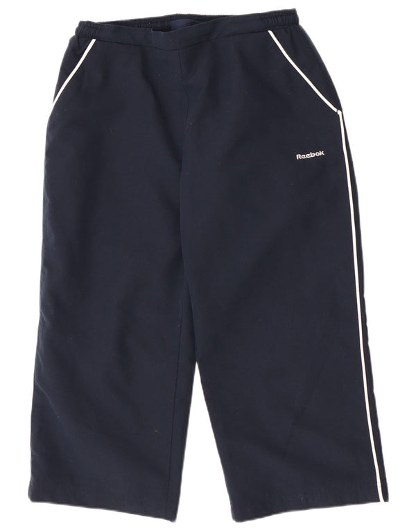 Женские спортивные брюки-капри Reebok UK 10, маленькие, темно-синие, спортивные
