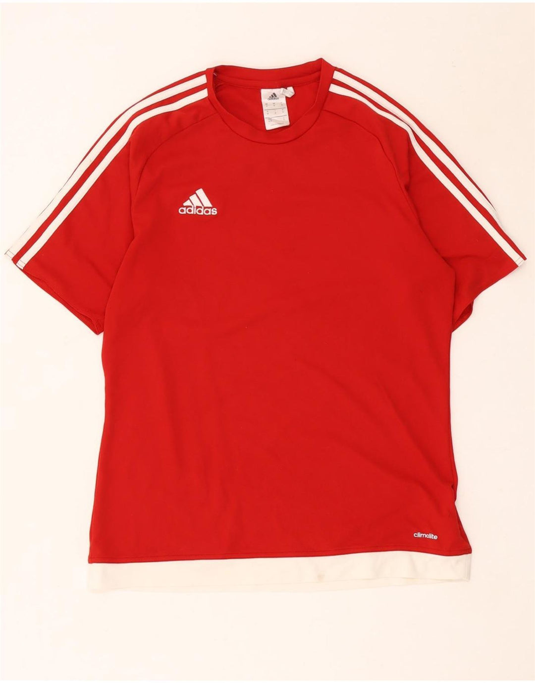 Adidas Мужская футболка Climalite Верх среднего красного цвета из полиэстера с цветными блоками