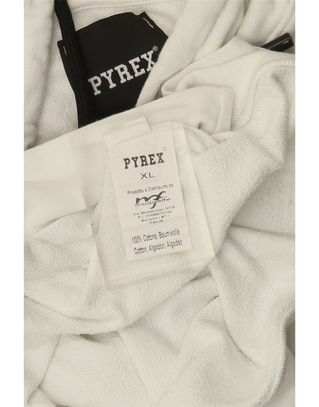 Мужской джемпер с капюшоном с рисунком Pyrex XL, белый хлопок