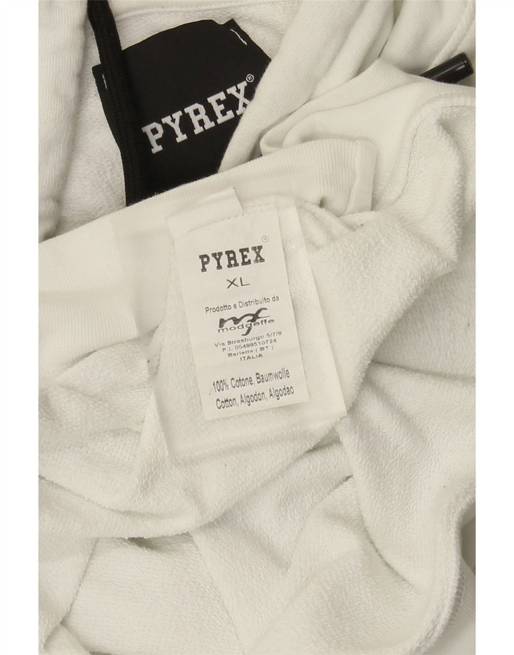 Мужской джемпер с капюшоном с рисунком Pyrex XL, белый хлопок
