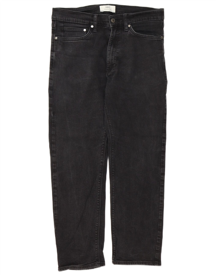 Мужские прямые джинсы Marks & Spencer W32 L27, черный хлопок
