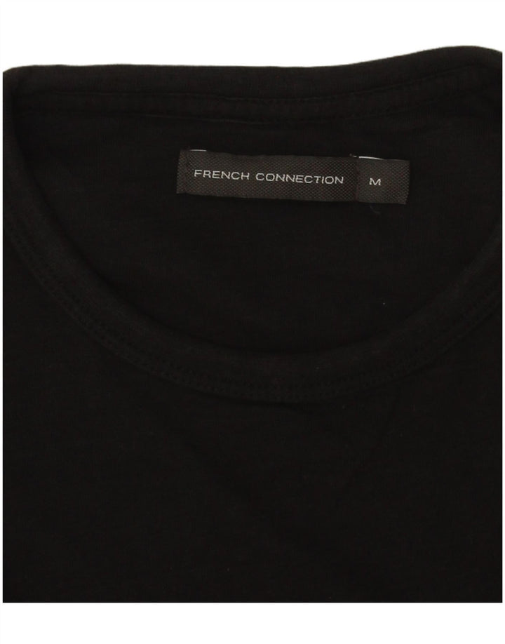 Мужская футболка French Connection Top из хлопка среднего размера, черная