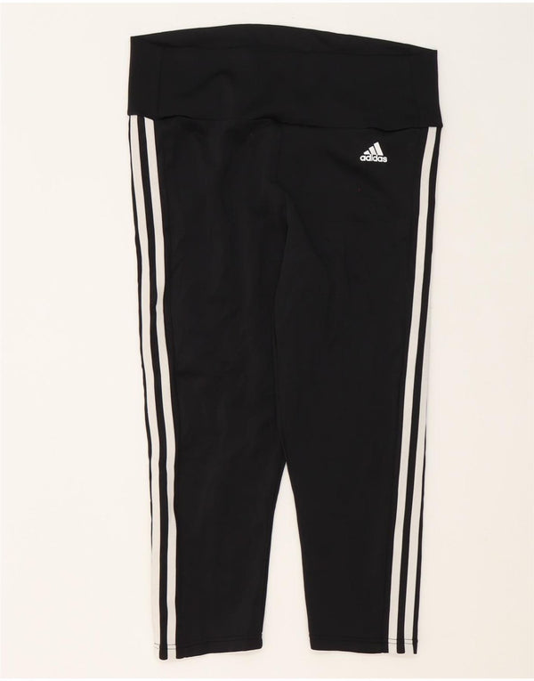 Женские леггинсы-капри Adidas Aeroready UK 16/18, большой черный полиэстер