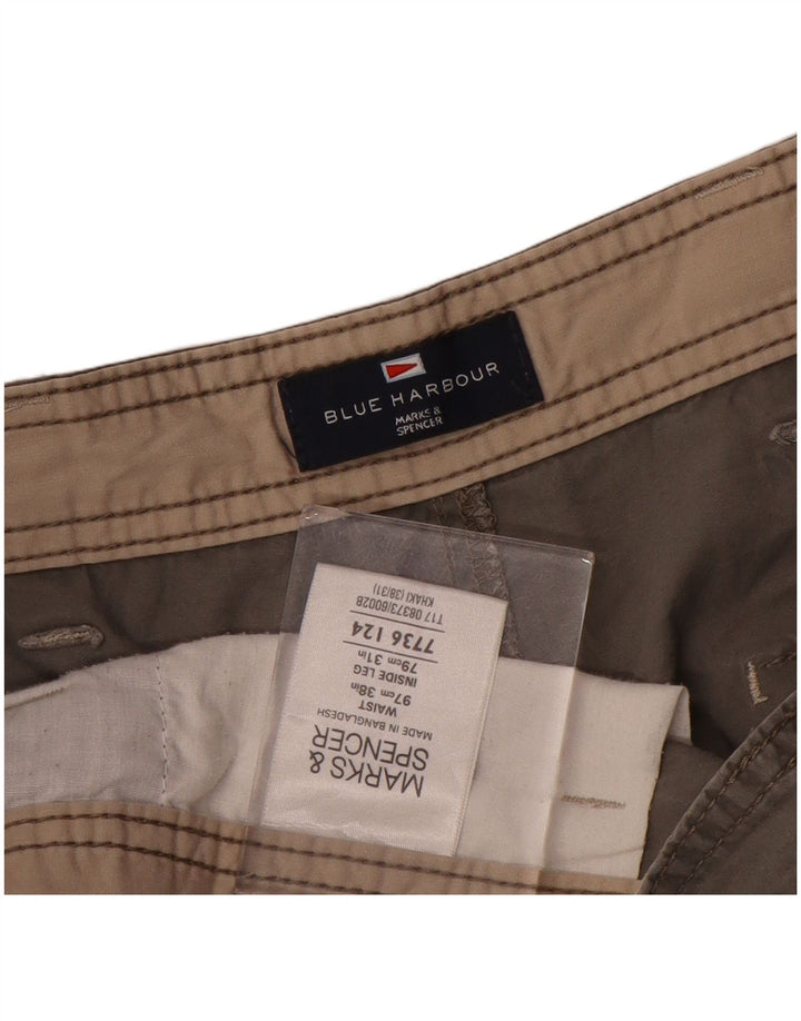 Мужские прямые брюки карго Marks & Spencer Blue Harbour W38 L31 серые