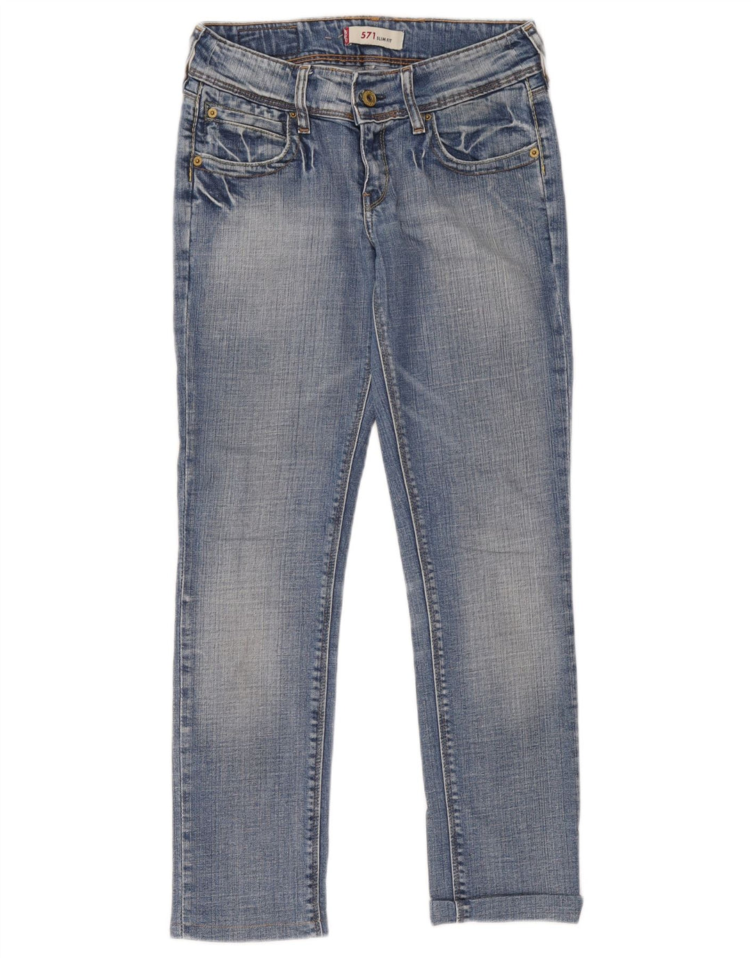 Женские узкие джинсы Levi's 571 W27 L34 синие, хлопок