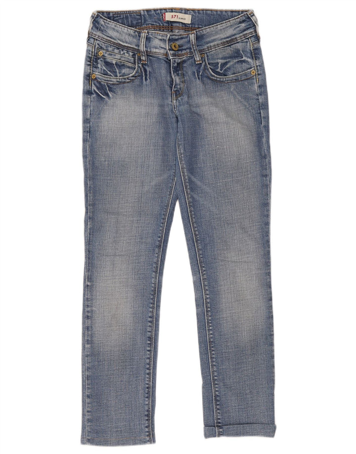 Женские узкие джинсы Levi's 571 W27 L34 синие, хлопок