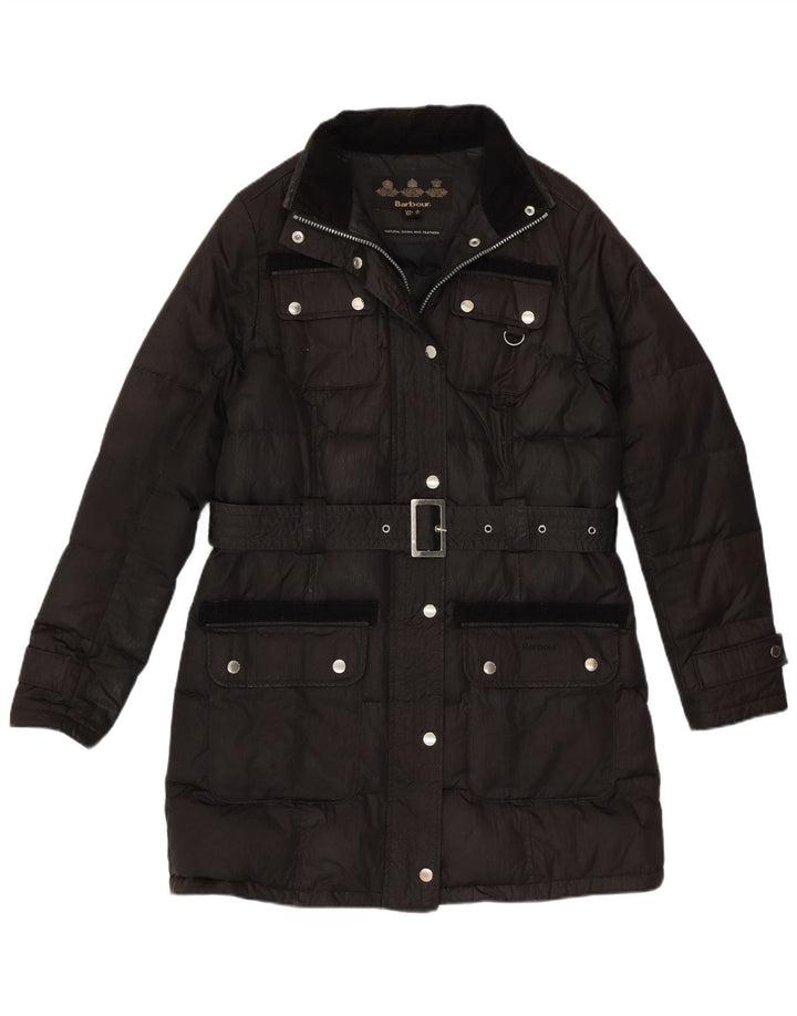 Женское стеганое пальто Barbour UK 12, средний черный хлопок