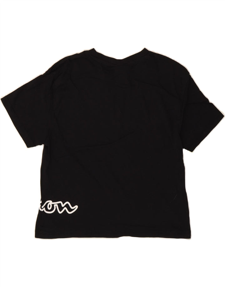 CHAMPION Womens Crop Graphic T-Shirt Top UK 12 Medium Black Vintage Champion and Second-Hand Champion from Messina Hembry 