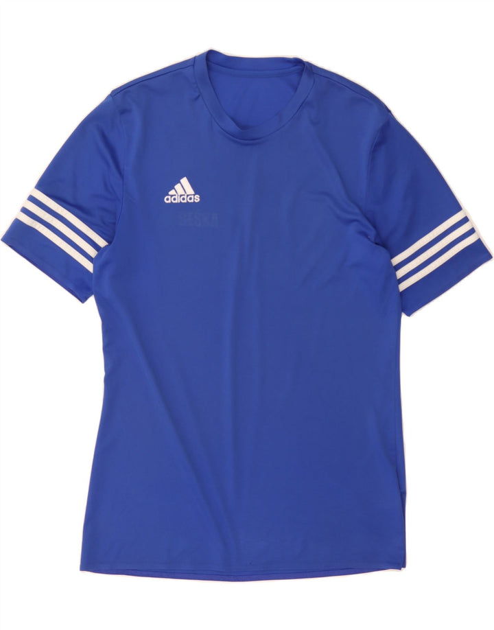 ADIDAS Mens T-Shirt Top Small Blue Vintage Adidas and Second-Hand Adidas from Messina Hembry 