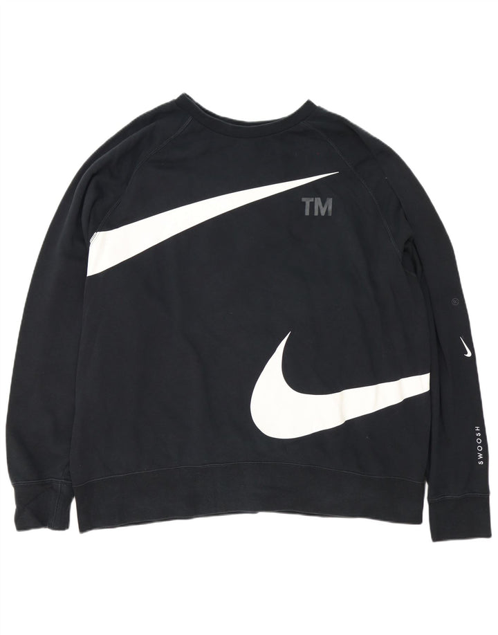 Мужской свитшот с рисунком Nike 2XL, черный хлопок