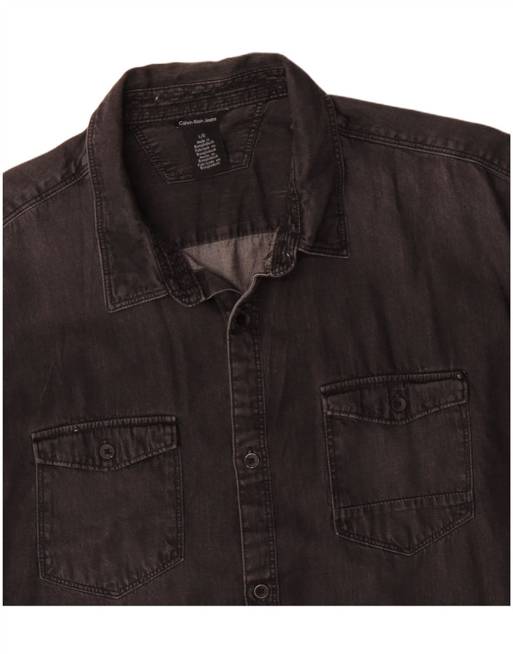 CALVIN KLEIN JEANS Мужская джинсовая рубашка большого размера из хлопка