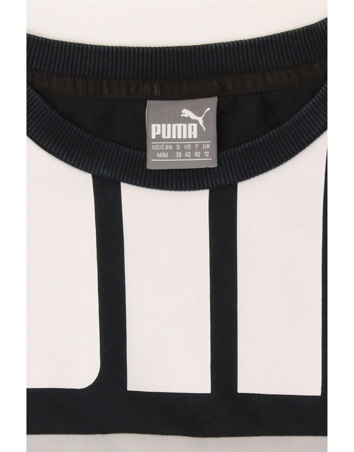 Женский свитер с рисунком Puma UK 12, средний белый цвет с цветными блоками