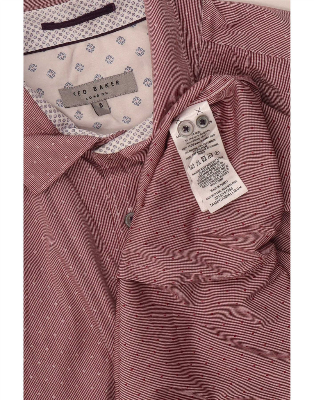 Мужская рубашка Ted Baker, размер 5 XL, красная хлопковая полоска