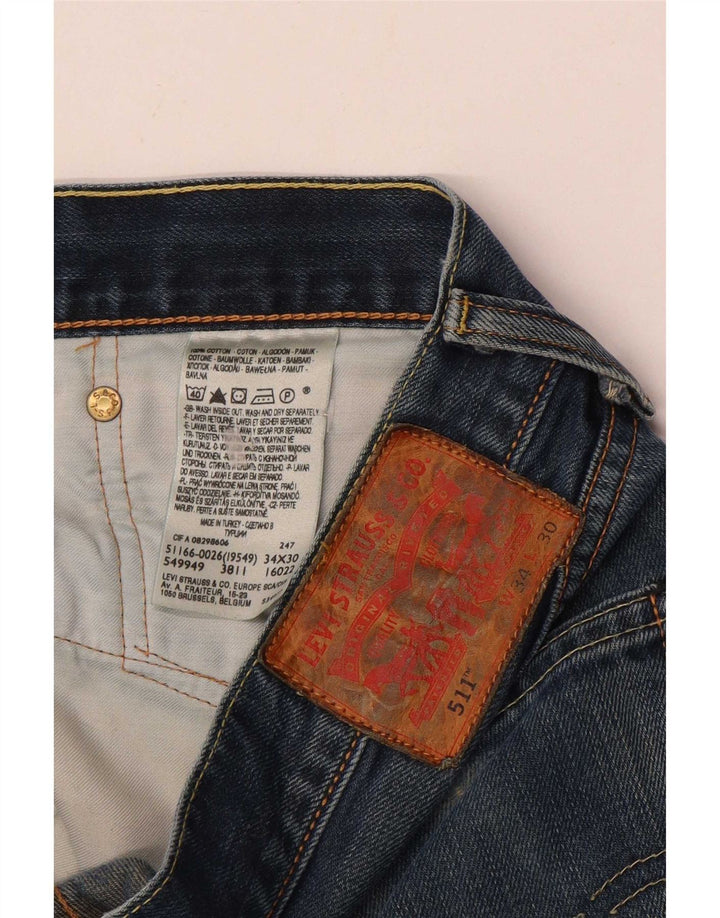 Мужские джинсы Levi's Slim 511 W34 L30 синие, хлопок