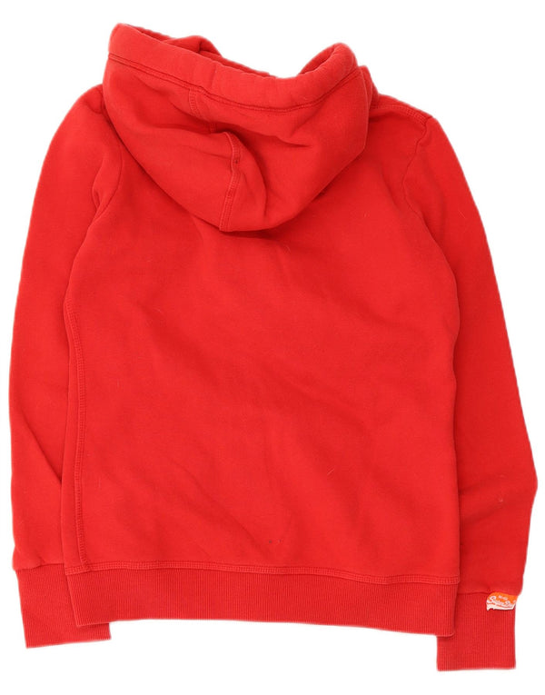 Женский свитер с капюшоном на молнии Superdry UK 10, маленький красный хлопок