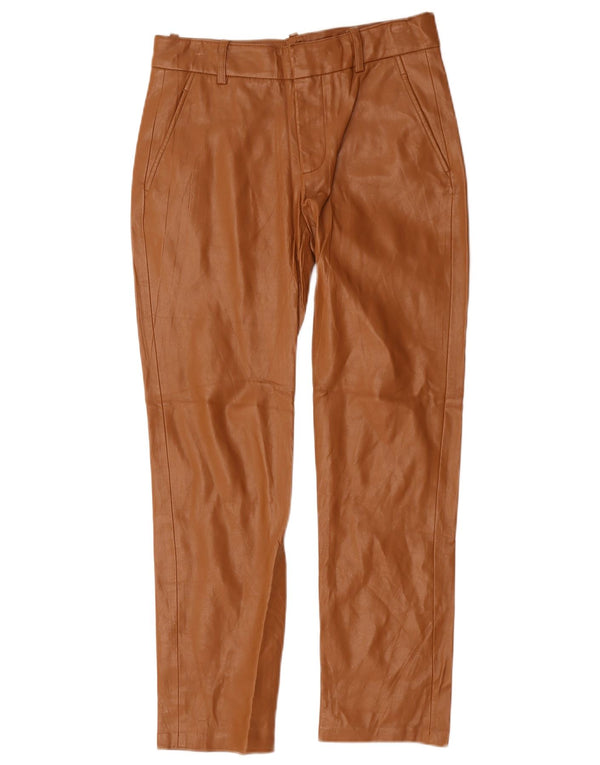 Женские узкие брюки из искусственной кожи Zara EU 34 2XS W24 L28 Бежевый полиэтилен