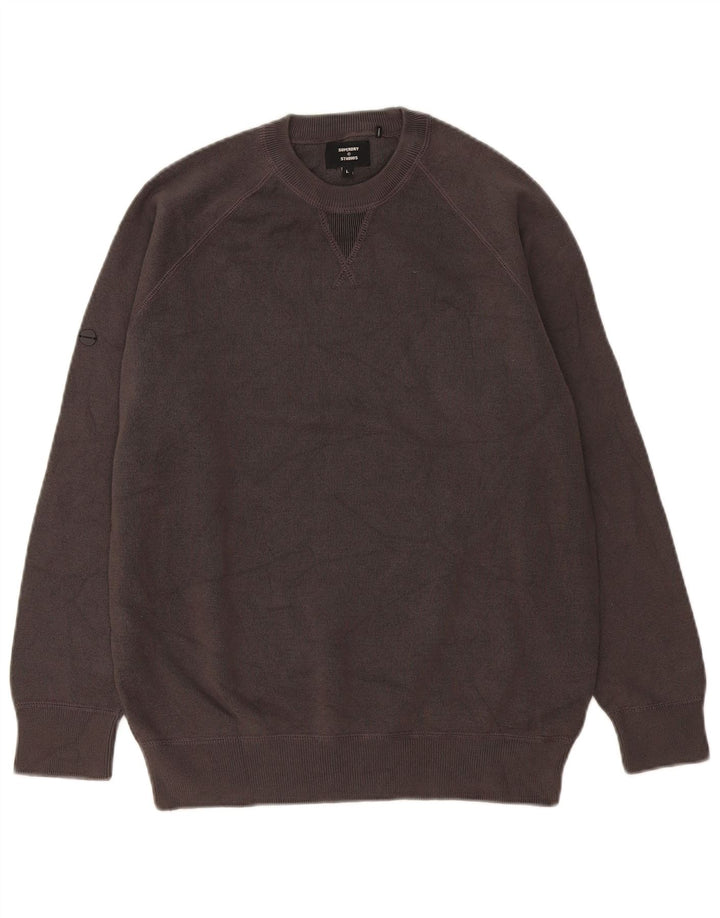 Мужской свитшот Superdry, большой серый хлопковый джемпер