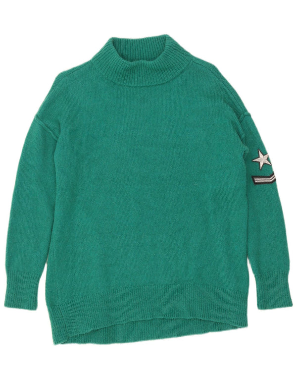 Женский свободный джемпер с высоким воротником MINT VELVET, Великобритания, 10, маленький зеленый