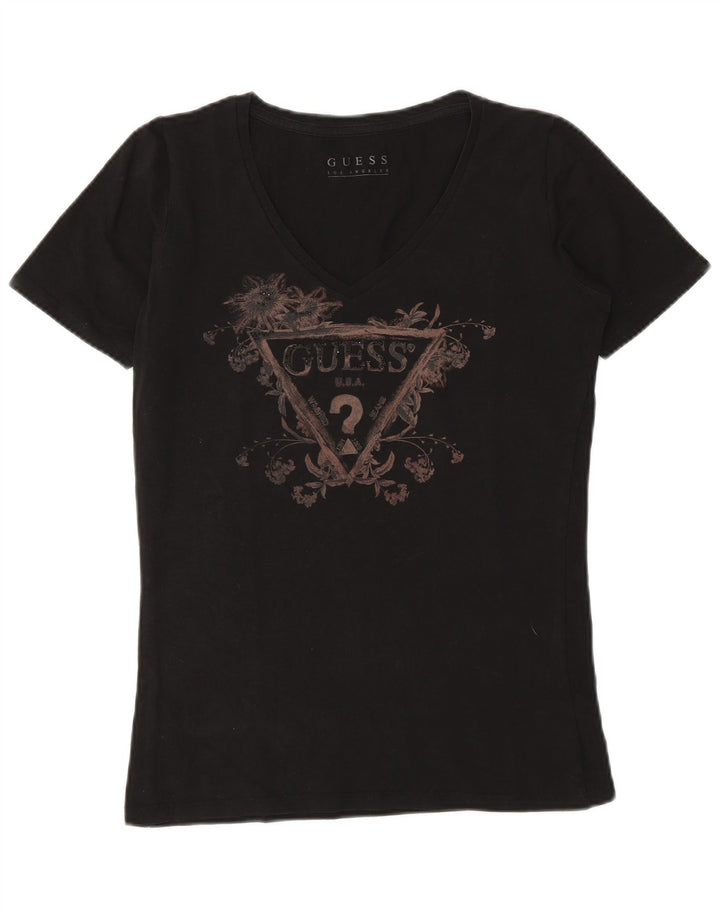 Guess Женская футболка с рисунком Top UK 12 Medium Black