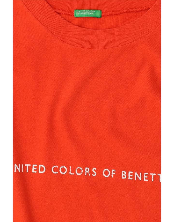 Мужская футболка с рисунком Benetton, большая оранжевая