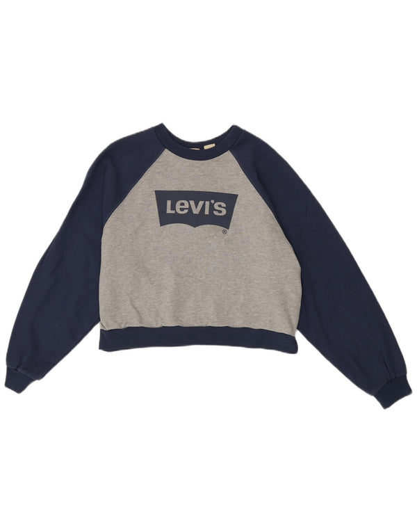 Женский джемпер оверсайз с рисунком Levi's UK 10, маленький серый