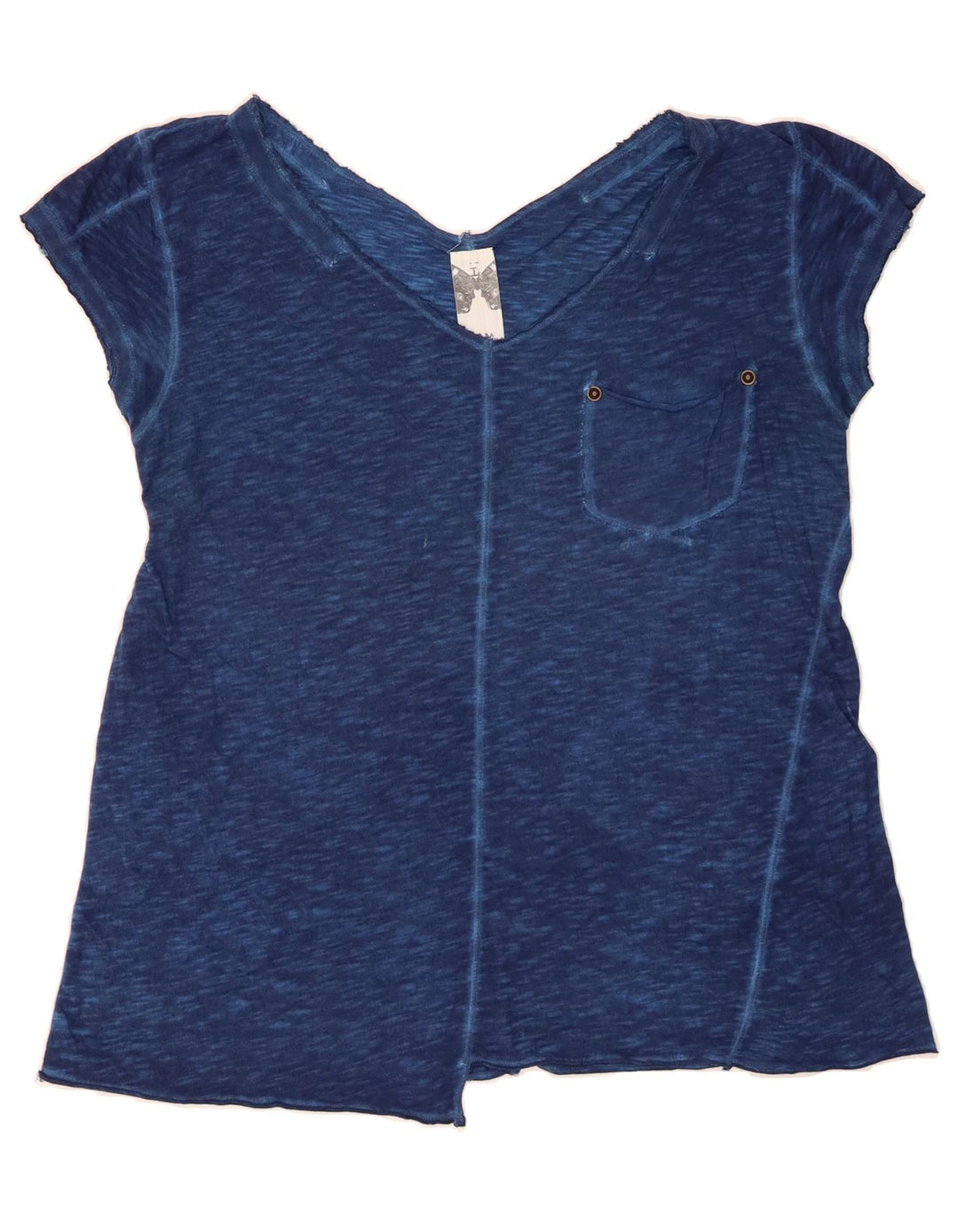 ZARA Womens T-Shirt Top UK 16 Large Blue Flecked Vintage Zara and Second-Hand Zara from Messina Hembry 