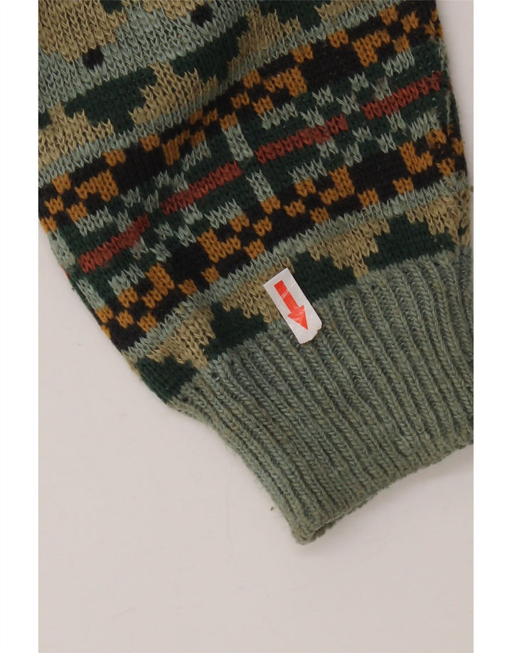 Мужской кардиган-свитер Marks & Spencer среднего разноцветного цвета с жаккардовым узором