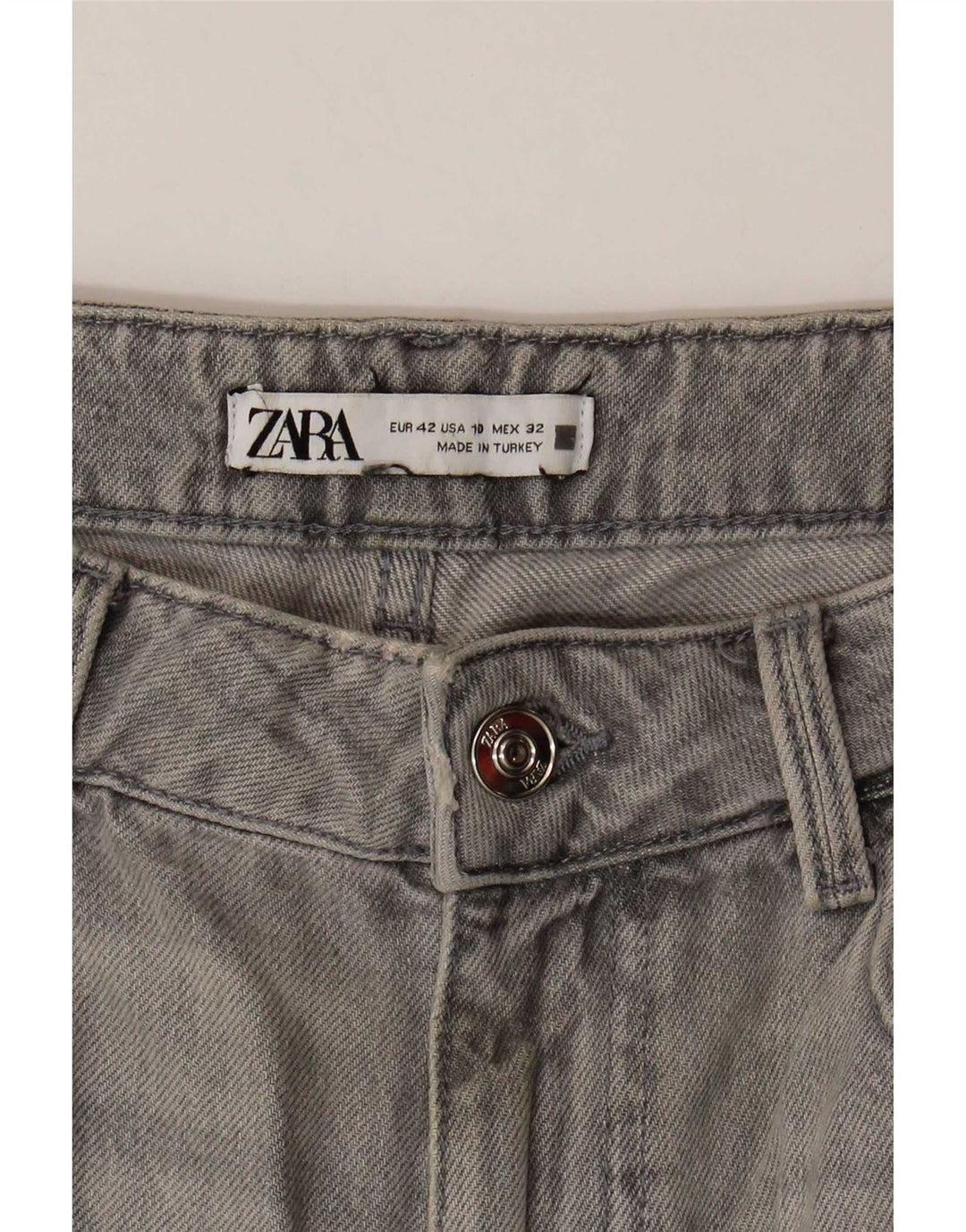 Женские зауженные джинсы Zara EU 42, большие W32 L27, серые