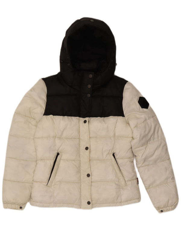 Женская утепленная куртка Lumberjack с капюшоном IT 42 Medium White Colorblock