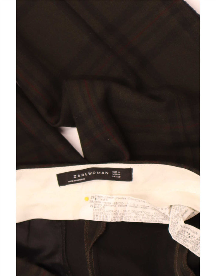 Zara Женские костюмные брюки средние W28 L26 Хаки в клетку Полиэстер