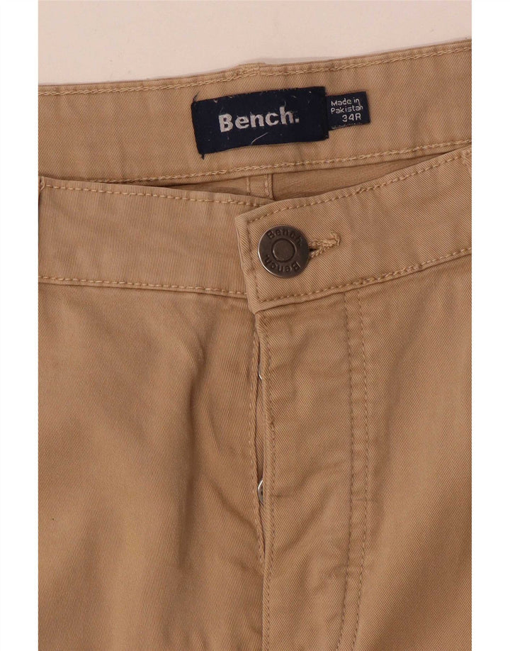 Мужские узкие повседневные брюки Bench W34 L32 бежевые