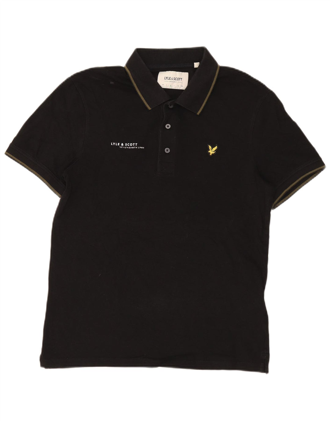 Мужская рубашка-поло Lyle & Scott, средний черный хлопок