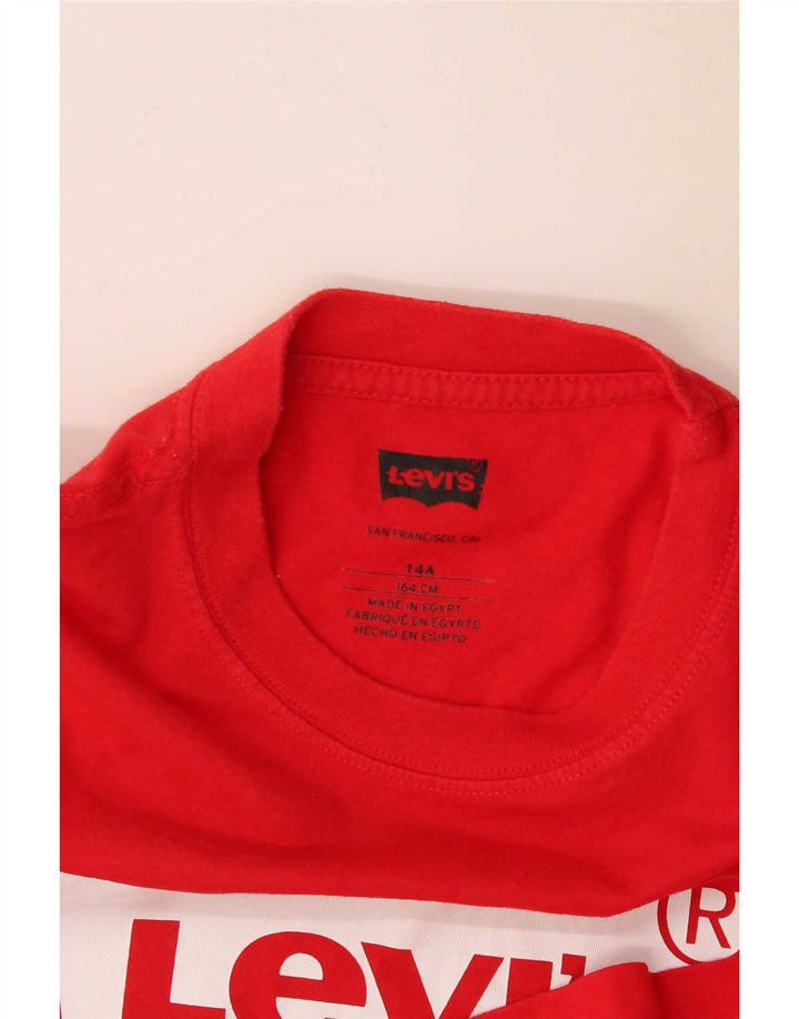 Футболка с рисунком Levi's для мальчиков 13-14 лет, красная