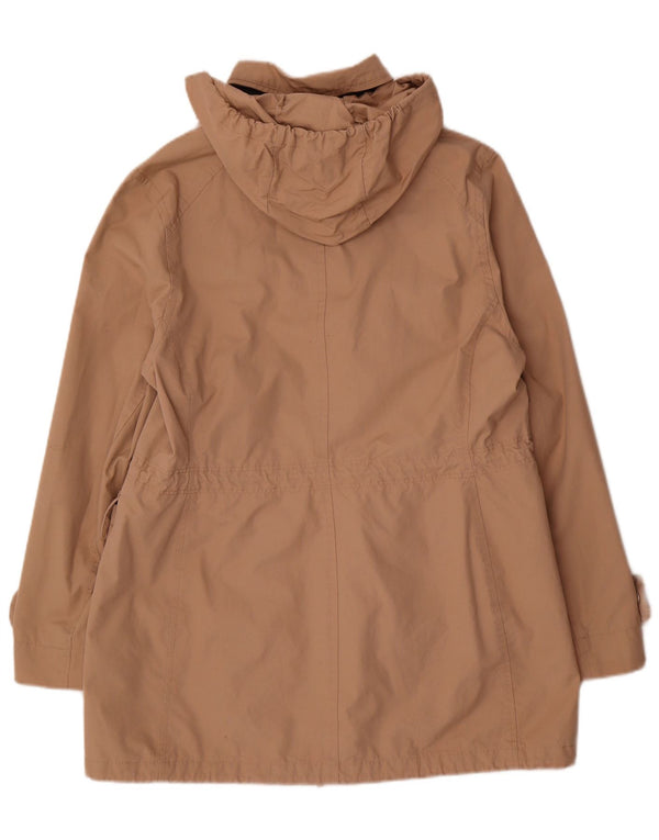 Crew Clothing Женская парка с капюшоном UK 14, большой размер, бежевый хлопок
